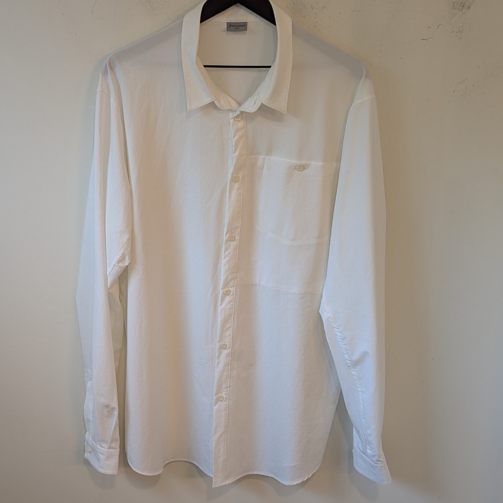 Houdini Men's White Long Sleeve Button Up Shirt Size XXL Sweden
